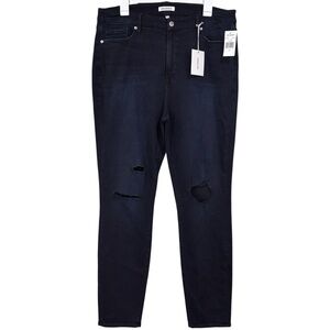 Good American Good Legs Skinny Black Distressed Stretch Jeans SIze 20 NWT Women